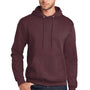 Port & Company Mens Core Pill Resistant Fleece Hooded Sweatshirt Hoodie w/ Pouch Pocket - Heather Athletic Maroon