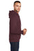 Port & Company PC78H/PC78HT Mens Core Pill Resistant Fleece Hooded Sweatshirt Hoodie w/ Pouch Pocket Heather Athletic Maroon Model Side