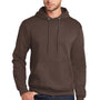 Port & Company Mens Core Pill Resistant Fleece Hooded Sweatshirt Hoodie w/ Pouch Pocket - Heather Dark Chocolate Brown