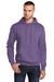 Port & Company PC78H/PC78HT Mens Core Pill Resistant Fleece Hooded Sweatshirt Hoodie w/ Pouch Pocket Heather Purple Model Front