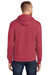 Port & Company PC78H/PC78HT Mens Core Pill Resistant Fleece Hooded Sweatshirt Hoodie w/ Pouch Pocket Heather Red Model Back