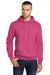 Port & Company PC78H/PC78HT Mens Core Pill Resistant Fleece Hooded Sweatshirt Hoodie w/ Pouch Pocket Heather Sangria Pink Model Front