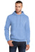 Port & Company PC78H/PC78HT Mens Core Pill Resistant Fleece Hooded Sweatshirt Hoodie w/ Pouch Pocket Light Blue Model Front