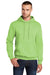 Port & Company PC78H/PC78HT Mens Core Pill Resistant Fleece Hooded Sweatshirt Hoodie w/ Pouch Pocket Lime Green Model Front