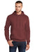 Port & Company PC78H/PC78HT Mens Core Pill Resistant Fleece Hooded Sweatshirt Hoodie w/ Pouch Pocket Maroon Model Front