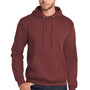 Port & Company Mens Core Pill Resistant Fleece Hooded Sweatshirt Hoodie w/ Pouch Pocket - Maroon