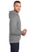 Port & Company PC78H/PC78HT Mens Core Pill Resistant Fleece Hooded Sweatshirt Hoodie w/ Pouch Pocket Medium Grey Model Side
