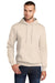 Port & Company PC78H/PC78HT Mens Core Pill Resistant Fleece Hooded Sweatshirt Hoodie w/ Pouch Pocket Natural Model Front