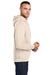 Port & Company PC78H/PC78HT Mens Core Pill Resistant Fleece Hooded Sweatshirt Hoodie w/ Pouch Pocket Natural Model Side