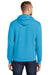 Port & Company PC78H/PC78HT Mens Core Pill Resistant Fleece Hooded Sweatshirt Hoodie w/ Pouch Pocket Neon Blue Model Back