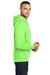 Port & Company PC78H/PC78HT Mens Core Pill Resistant Fleece Hooded Sweatshirt Hoodie w/ Pouch Pocket Neon Green Model Side