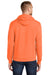 Port & Company PC78H/PC78HT Mens Core Pill Resistant Fleece Hooded Sweatshirt Hoodie w/ Pouch Pocket Neon Orange Model Back