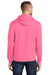 Port & Company PC78H/PC78HT Mens Core Pill Resistant Fleece Hooded Sweatshirt Hoodie w/ Pouch Pocket Neon Pink Model Back