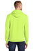 Port & Company PC78H/PC78HT Mens Core Pill Resistant Fleece Hooded Sweatshirt Hoodie w/ Pouch Pocket Neon Yellow Model Back