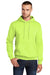 Port & Company PC78H/PC78HT Mens Core Pill Resistant Fleece Hooded Sweatshirt Hoodie w/ Pouch Pocket Neon Yellow Model Front