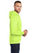 Port & Company PC78H/PC78HT Mens Core Pill Resistant Fleece Hooded Sweatshirt Hoodie w/ Pouch Pocket Neon Yellow Model Side