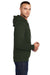 Port & Company PC78H/PC78HT Mens Core Pill Resistant Fleece Hooded Sweatshirt Hoodie w/ Pouch Pocket Olive Green Model Side