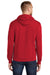Port & Company PC78H/PC78HT Mens Core Pill Resistant Fleece Hooded Sweatshirt Hoodie w/ Pouch Pocket Red Model Back