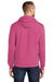 Port & Company PC78H/PC78HT Mens Core Pill Resistant Fleece Hooded Sweatshirt Hoodie w/ Pouch Pocket Sangria Pink Model Back
