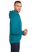 Port & Company PC78H/PC78HT Mens Core Pill Resistant Fleece Hooded Sweatshirt Hoodie w/ Pouch Pocket Teal Green Model Side