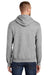 Port & Company PC90H/PC90HT Mens Essential Pill Resistant Fleece Hooded Sweatshirt Hoodie w/ Pouch Pocket Heather Grey Model Back