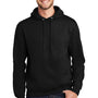 Port & Company Mens Essential Pill Resistant Fleece Hooded Sweatshirt Hoodie w/ Pouch Pocket - Jet Black