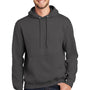 Port & Company Mens Essential Pill Resistant Fleece Hooded Sweatshirt Hoodie w/ Pouch Pocket - Charcoal Grey