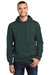 Port & Company PC90H/PC90HT Mens Essential Pill Resistant Fleece Hooded Sweatshirt Hoodie w/ Pouch Pocket Dark Green Model Front