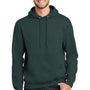 Port & Company Mens Essential Pill Resistant Fleece Hooded Sweatshirt Hoodie w/ Pouch Pocket - Dark Green