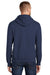 Port & Company PC90H/PC90HT Mens Essential Pill Resistant Fleece Hooded Sweatshirt Hoodie w/ Pouch Pocket Navy Blue Model Back