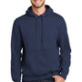 Port & Company Mens Essential Pill Resistant Fleece Hooded Sweatshirt Hoodie w/ Pouch Pocket - Navy Blue