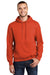 Port & Company PC90H/PC90HT Mens Essential Pill Resistant Fleece Hooded Sweatshirt Hoodie w/ Pouch Pocket Orange Model Front