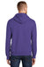 Port & Company PC90H/PC90HT Mens Essential Pill Resistant Fleece Hooded Sweatshirt Hoodie w/ Pouch Pocket Purple Model Back