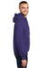 Port & Company PC90H/PC90HT Mens Essential Pill Resistant Fleece Hooded Sweatshirt Hoodie w/ Pouch Pocket Purple Model Side