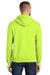 Port & Company PC90H/PC90HT Mens Essential Pill Resistant Fleece Hooded Sweatshirt Hoodie w/ Pouch Pocket Safety Green Model Back