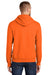 Port & Company PC90H/PC90HT Mens Essential Pill Resistant Fleece Hooded Sweatshirt Hoodie w/ Pouch Pocket Safety Orange Model Back