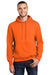 Port & Company PC90H/PC90HT Mens Essential Pill Resistant Fleece Hooded Sweatshirt Hoodie w/ Pouch Pocket Safety Orange Model Front