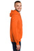 Port & Company PC90H/PC90HT Mens Essential Pill Resistant Fleece Hooded Sweatshirt Hoodie w/ Pouch Pocket Safety Orange Model Side
