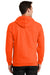 Port & Company PC90ZH/PC90ZHT Mens Essential Pill Resistant Fleece Full Zip Hooded Sweatshirt Hoodie w/ Pockets Safety Orange Model Back