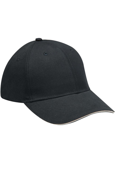 Adams PE102 Mens Performer Moisture Wicking Adjustable Hat Black/Khaki Flat Front