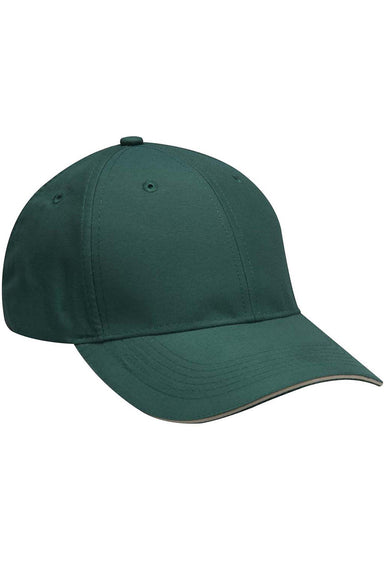 Adams PE102 Mens Performer Moisture Wicking Adjustable Hat Forest Green/Khaki Flat Front