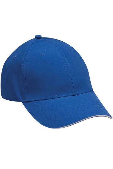 Adams PE102 Mens Performer Moisture Wicking Adjustable Hat Royal Blue/White Flat Front