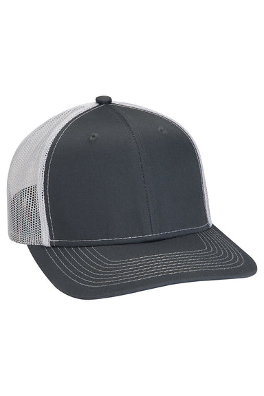 Adams PV112 Mens Eclipse Adjustable Hat Charcoal Grey/White Flat Front