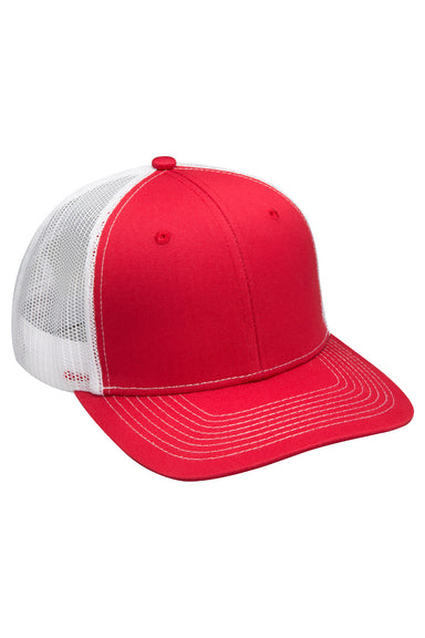 Adams PV112 Mens Eclipse Adjustable Hat Red/White Flat Front