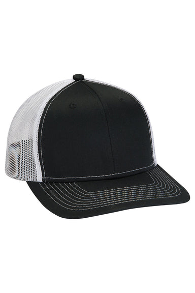 Adams PV112 Mens Eclipse Adjustable Hat Black/White Flat Front