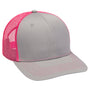 Adams Mens Eclipse Adjustable Hat - Grey/Hot Pink