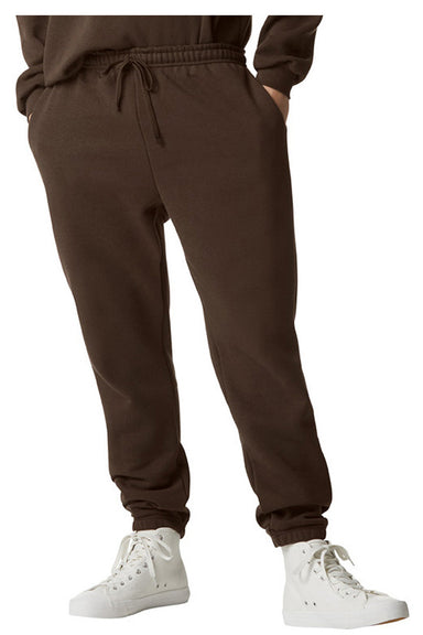 American Apparel RF491 Mens ReFlex Fleece Sweatpants w/ Pockets Brown Model Front