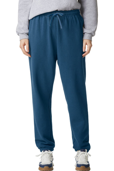 American Apparel RF491 Mens ReFlex Fleece Sweatpants w/ Pockets Sea Blue Model Front