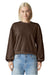American Apparel RF494 Womens ReFlex Fleece Crewneck Sweatshirt Brown Model Front