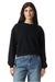 American Apparel RF494 Womens ReFlex Fleece Crewneck Sweatshirt Black Model Front